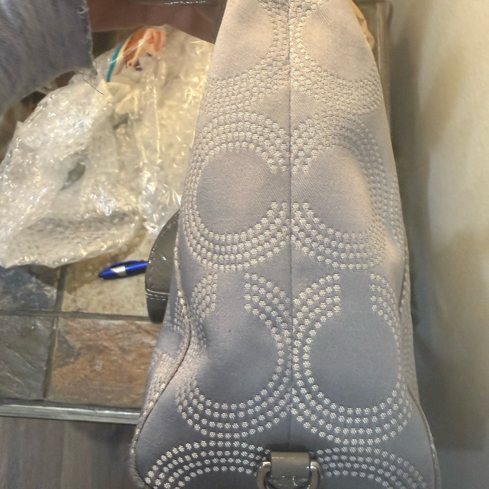 Coach Gray Circle Pattern Satchel - image 8